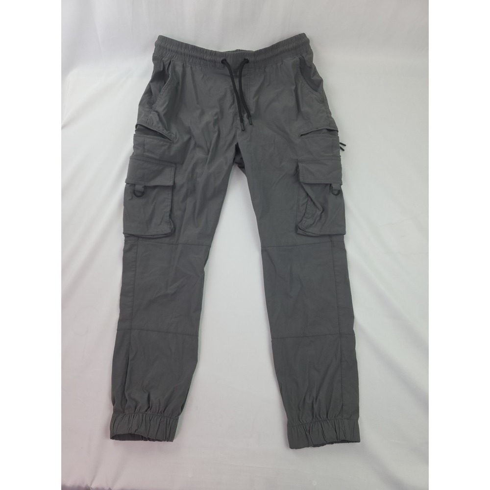 Benjamin Black Joggers Travel Pants Mens Large Gray Cargo Tappered Hiking Camp